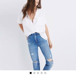 Madewell white cotton courier shirt
